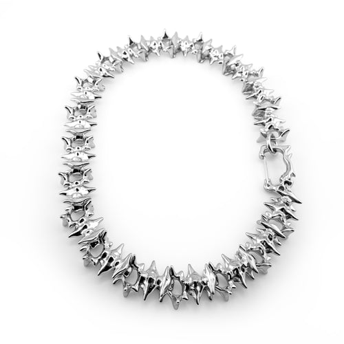 Spinal Link Necklace Necklaces Personal Fears Personal Fears Spinal Link Necklace | Stainless Steel | Spikey Chain Silver