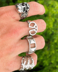 Personal Fears Stainless Steel Rings On Hand
