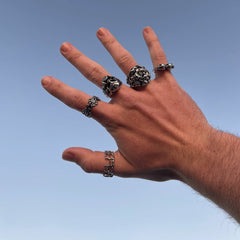 Personal Fears Stainless Steel Rings On Hand