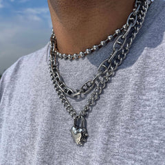 Guy Wearing Personal Fears Stainless Steel Necklace
