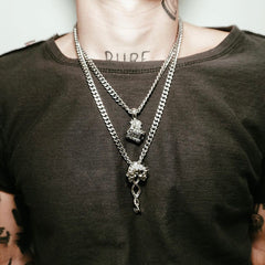 Guy Wearing Personal Fears Stainless Steel Necklace