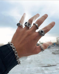 Personal Fears Stainless Steel Rings On Hand