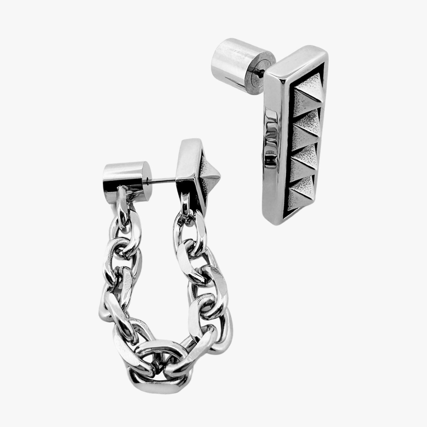 Studd Combo earring Personal Fears Personal Fears Studd Combo - Spike Chain Earrings - Punk Jewelry