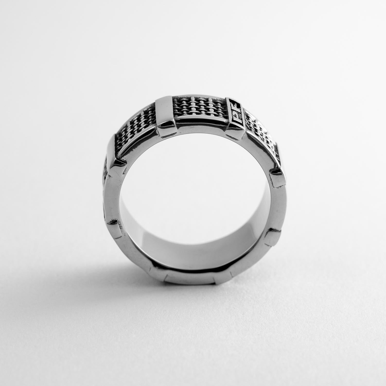 Hot Rod Ring Rings Personal Fears Personal Fears Hot Rod Ring - Chrome Ring - Mesh Silver Jewelry