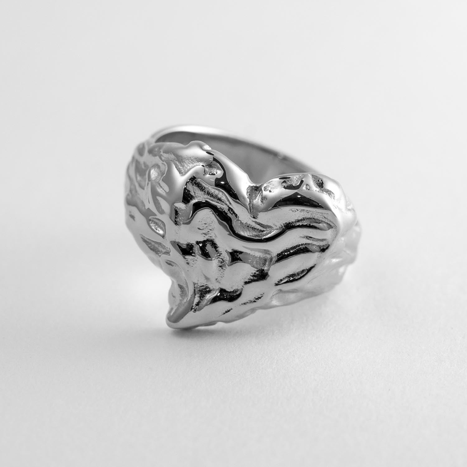 Molten Heart Ring Rings Personal Fears Personal Fears Molten Heart Ring - Unisex Promise Ring - Alternative Jewelry