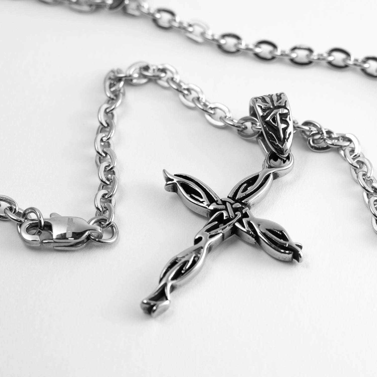Tribal Cross Pendant Necklaces Personal Fears Personal Fears Tribal Cross Pendant - Tattoo Style Jewelry - Stainless Steel