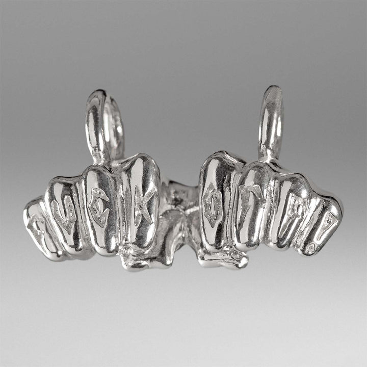Fuck Off Pendant - Sterling Silver Necklaces FEARS 925 Personal Fears Fuck Off Pendant | Mens Luxury Necklace | Tattoo Jewelry