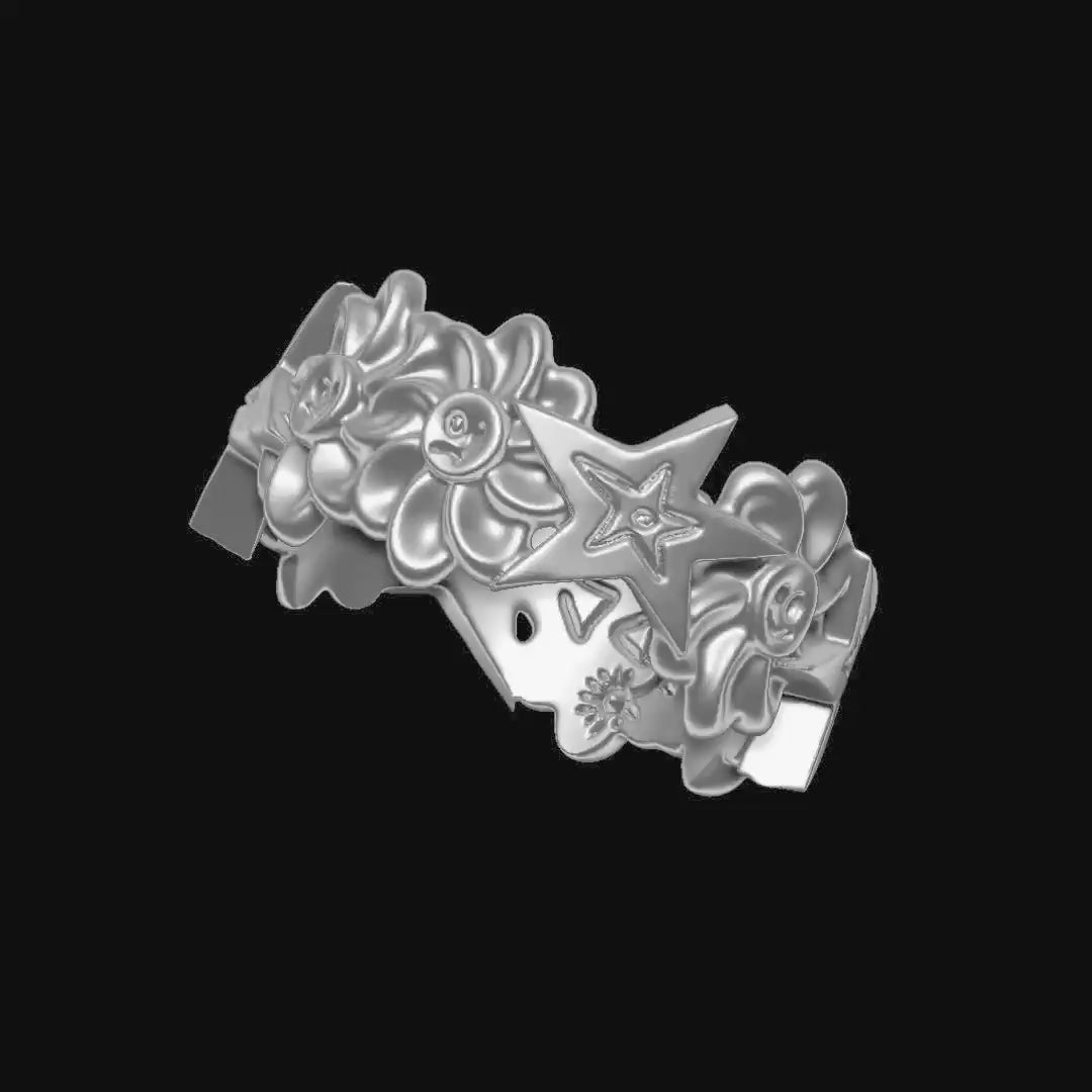 Daisy Chain Ring - Sterling Silver
