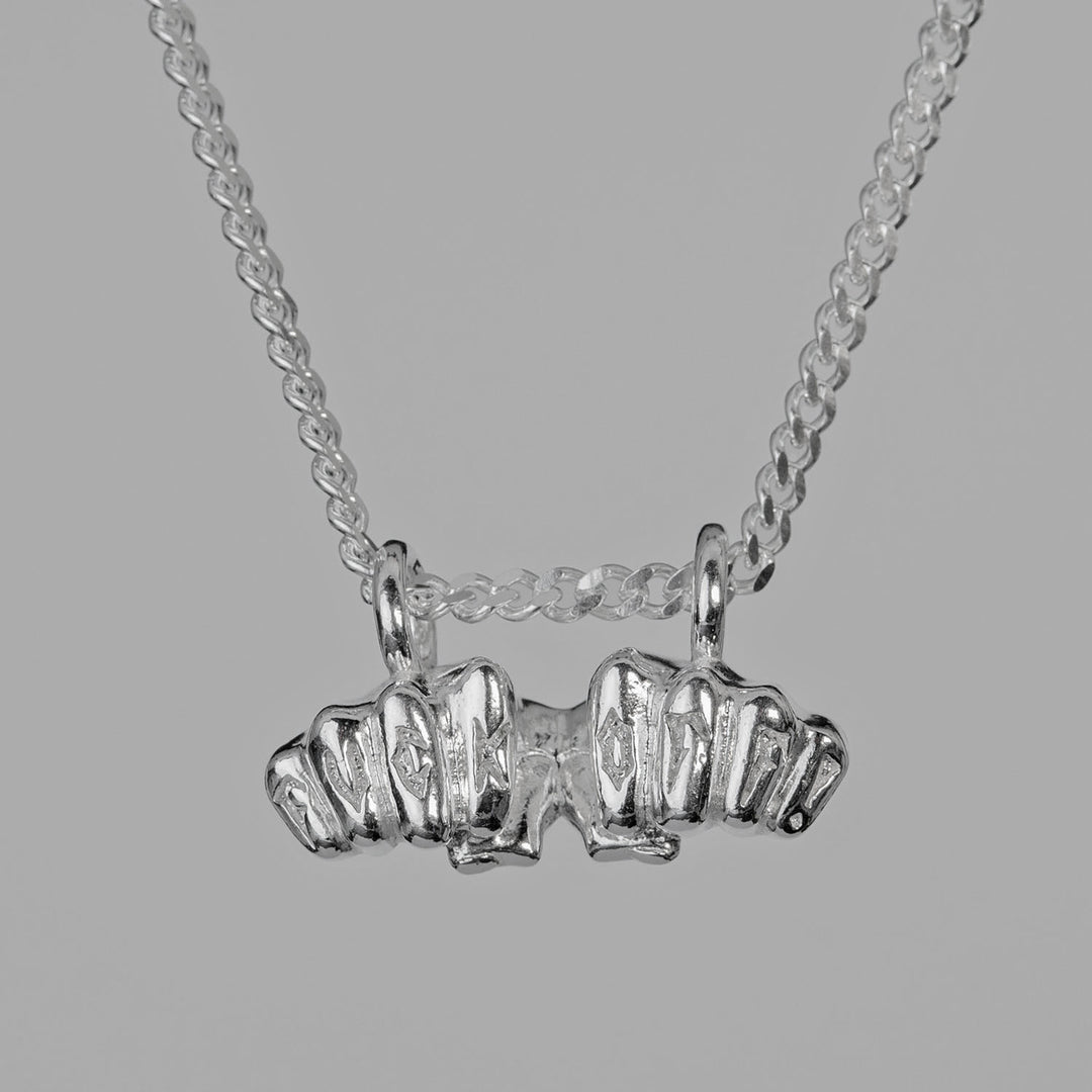 Fuck Off Pendant - Sterling Silver Necklaces FEARS 925 Personal Fears Fuck Off Pendant | Mens Luxury Necklace | Tattoo Jewelry