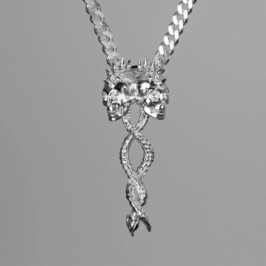 Personal Fears Dual Spines In Sterling Silver Pendant on Chain