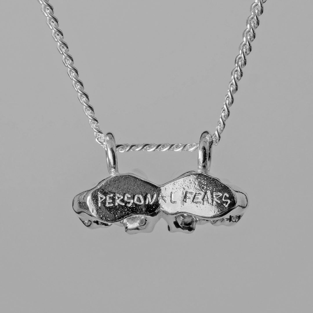 Back of Personal Fears "Fuck Off" Pendant Sterling Silver Chain