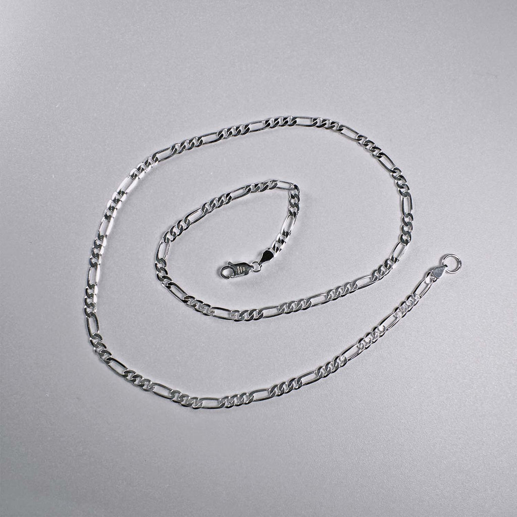 3mm Figaro Chain - Sterling Silver Necklaces FEARS 925 Personal Fears 3mm Figaro Chain | Sterling Silver Necklace | Luxury Jewelry