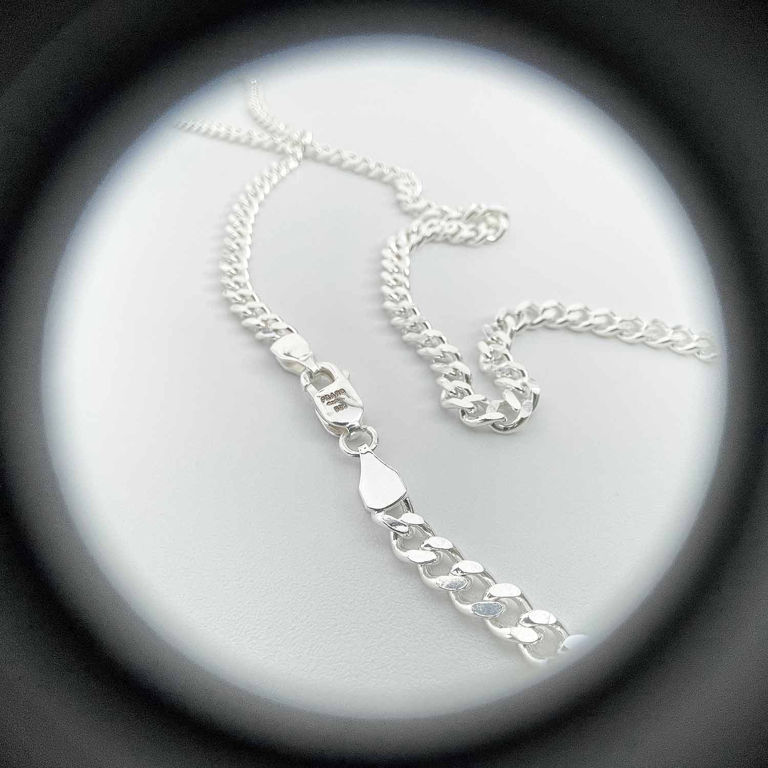 Sterling Silver 3mm Cuban Chain Necklaces FEARS 925 Personal Fears Sterling Silver 3mm Cuban Chain | Punk Jewelry | Designer Mens Chain