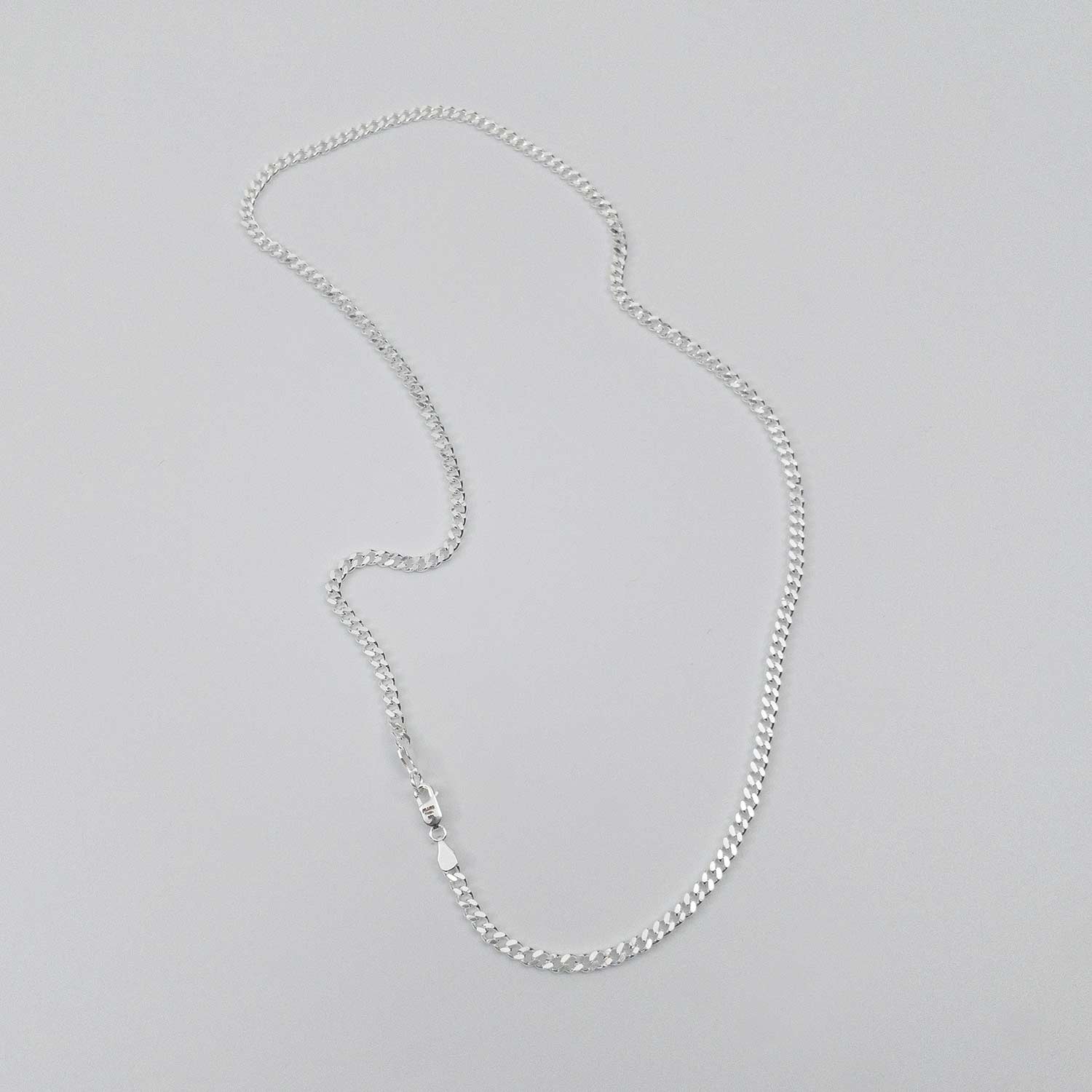 Sterling Silver 3mm Cuban Chain Necklaces FEARS 925 Personal Fears Sterling Silver 3mm Cuban Chain | Punk Jewelry | Designer Mens Chain