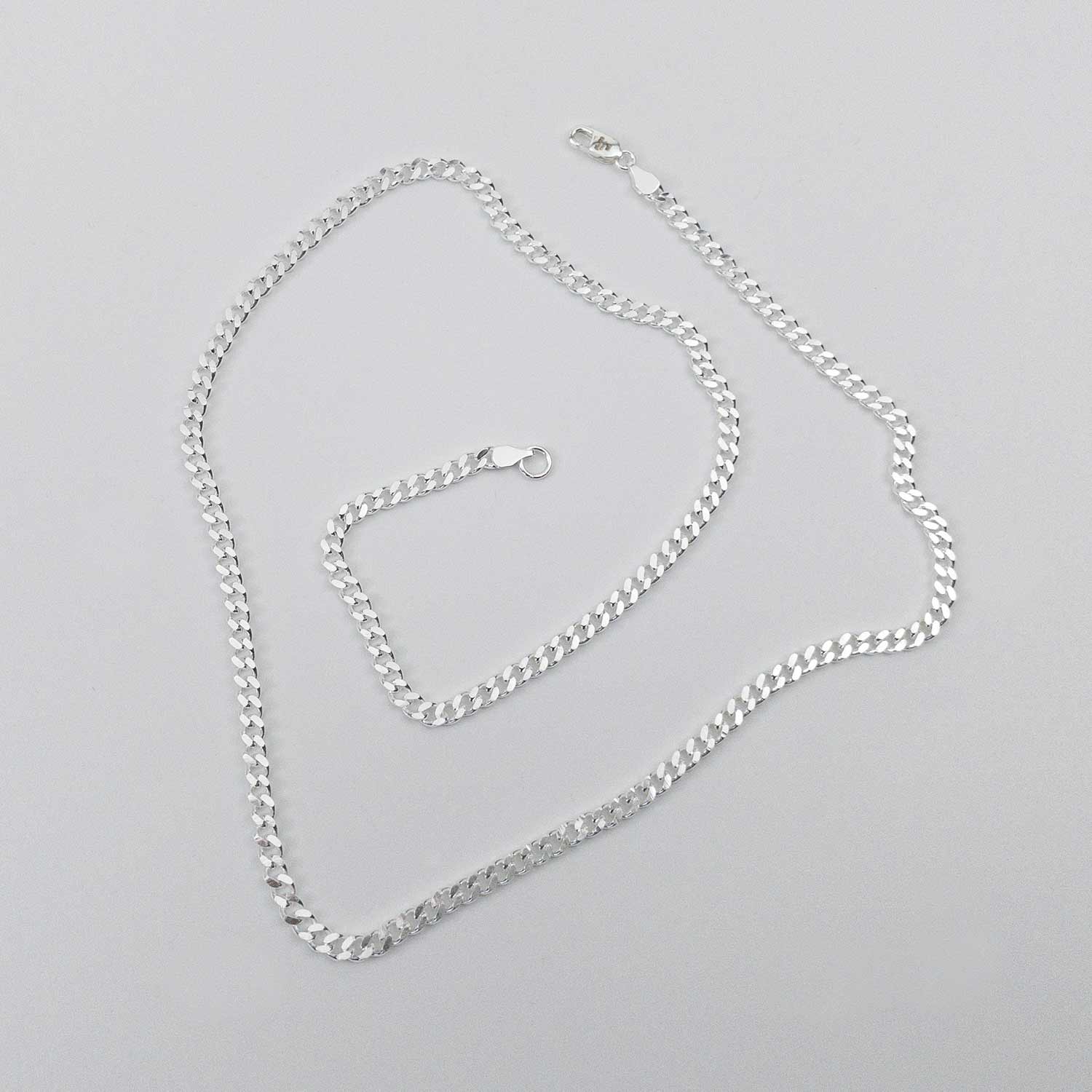 Sterling Silver 3mm Cuban Chain, unclasped in spiral, made by FEARS 925 - Personal Fears