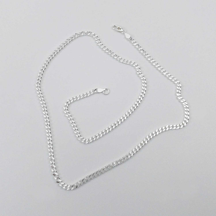 Sterling Silver 3mm Cuban Chain, unclasped in spiral, made by FEARS 925 - Personal Fears