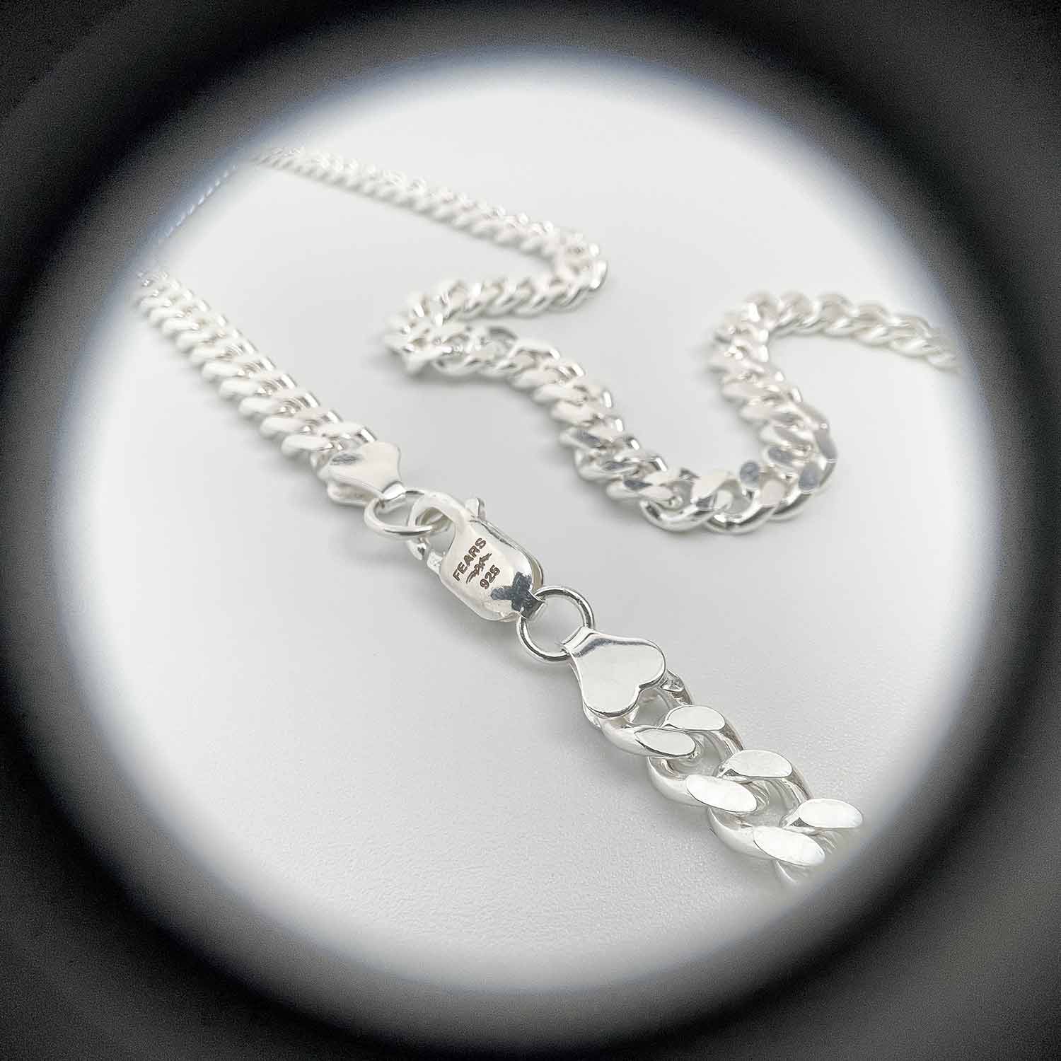 Sterling Silver 5mm Cuban Chain Necklaces FEARS 925 Personal Fears Sterling Silver 5mm Cuban | 925 Silver Mens Chain | Punk Jewelry