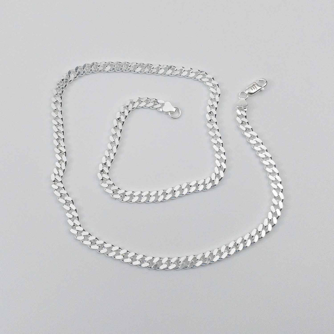 Sterling Silver 5mm Cuban Chain, unclasped in spiral, made by FEARS 925 by Personal Fears