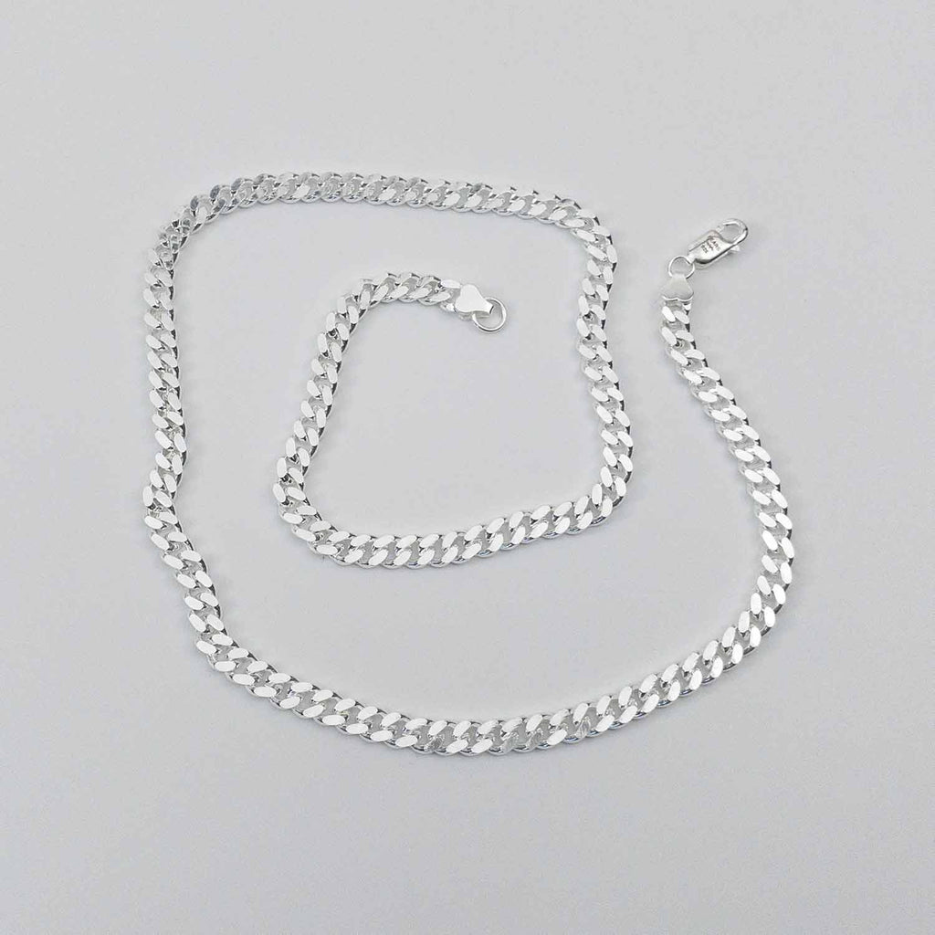 Sterling Silver 5mm Cuban Chain Necklaces FEARS 925 Personal Fears Sterling Silver 5mm Cuban | 925 Silver Mens Chain | Punk Jewelry