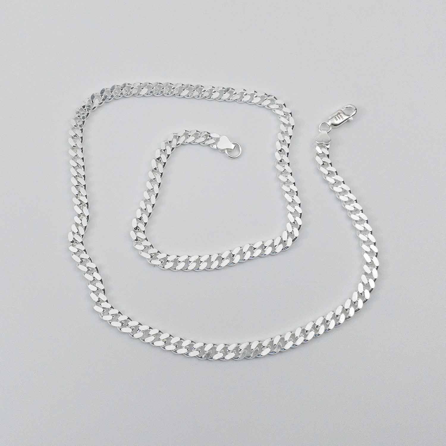 Sterling Silver 5mm Cuban Chain Necklaces FEARS 925 Personal Fears Sterling Silver 5mm Cuban | 925 Silver Mens Chain | Punk Jewelry
