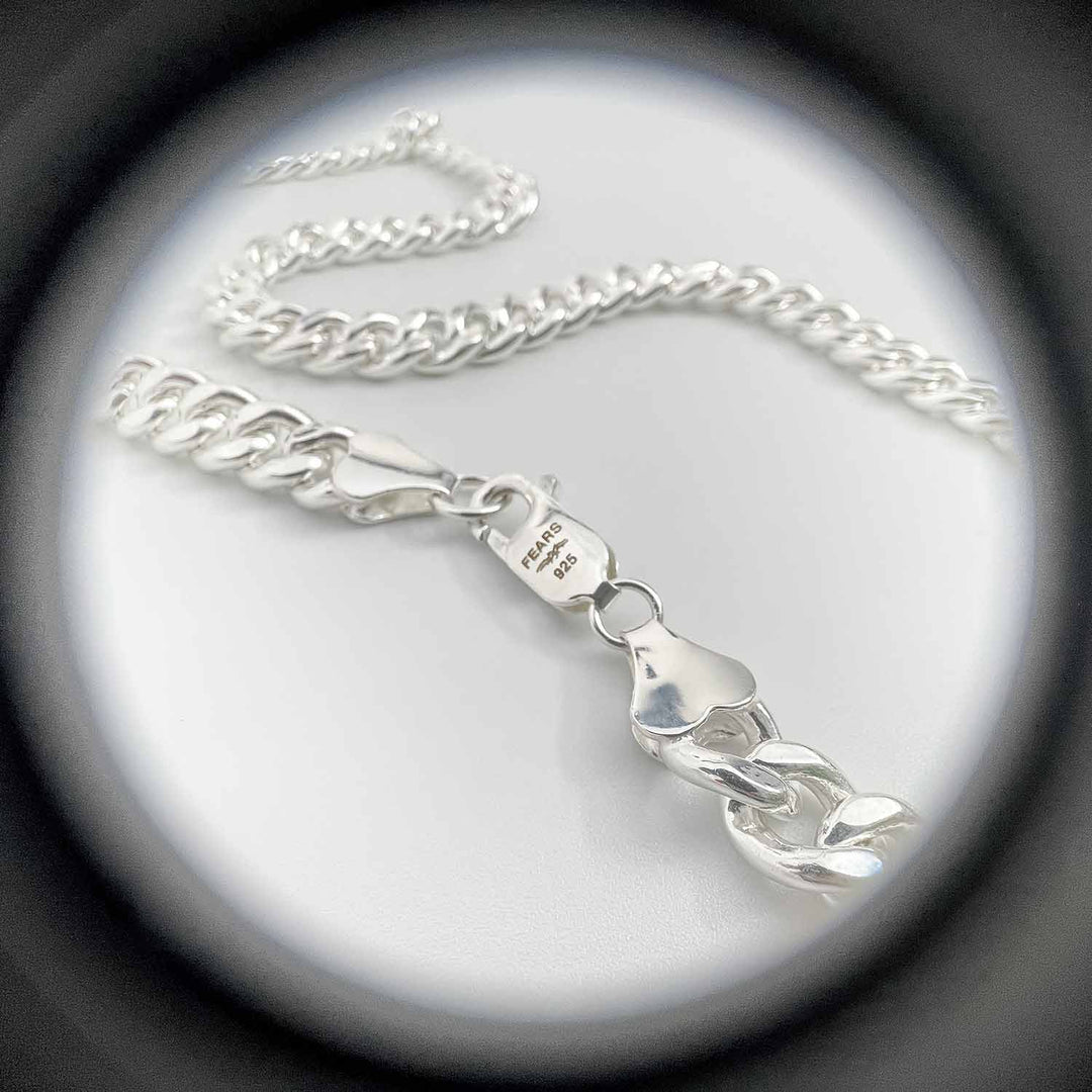 Sterling Silver 7mm Cuban Chain clasp detail - FEARS 925 by Personal Fears