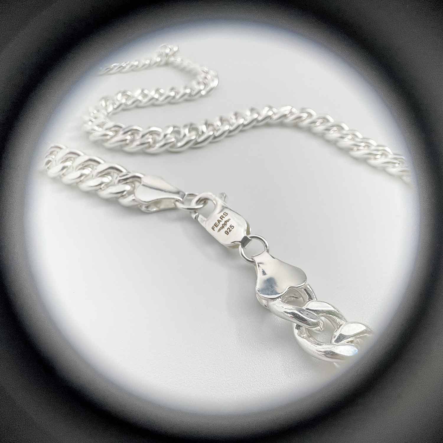 Sterling Silver 7mm Cuban Chain Necklaces FEARS 925 Personal Fears Sterling Silver 7mm Cuban Chain | Big Silver Necklace | 925 Jewelry