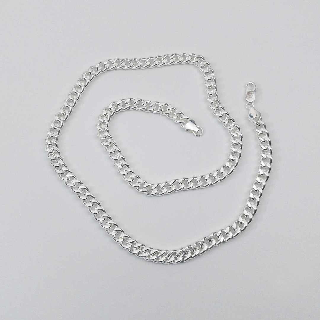 Sterling Silver 7mm Cuban Chain unclasped in spiral - FEARS 925 by Personal Fears