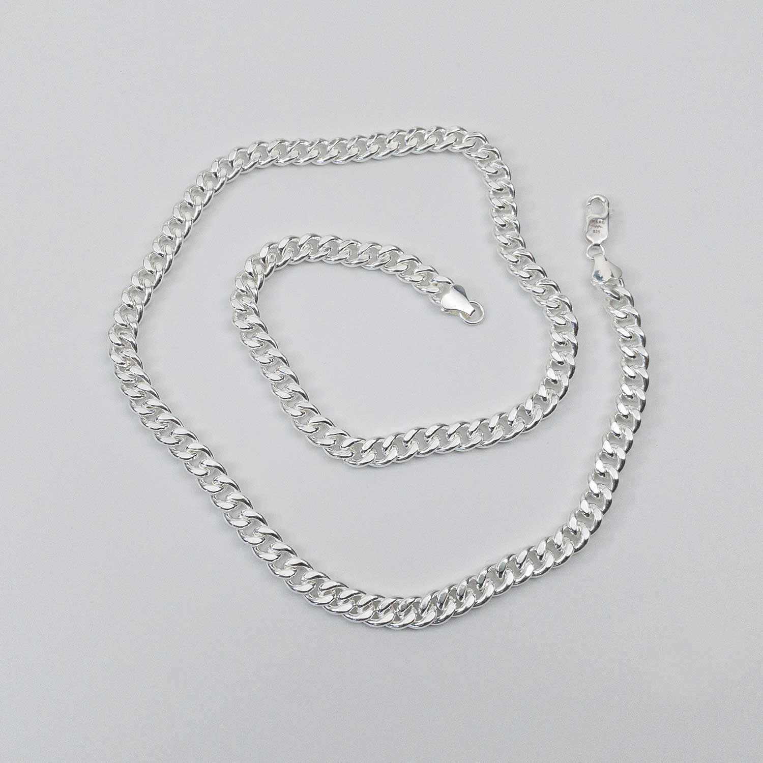 Sterling Silver 7mm Cuban Chain Necklaces FEARS 925 Personal Fears Sterling Silver 7mm Cuban Chain | Big Silver Necklace | 925 Jewelry
