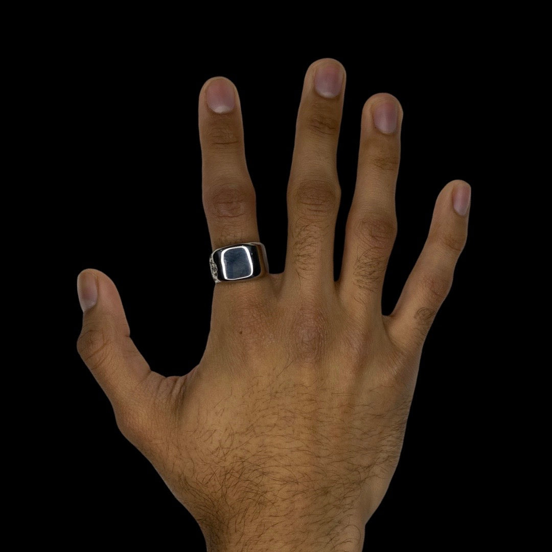 Molten Signet Ring on hand