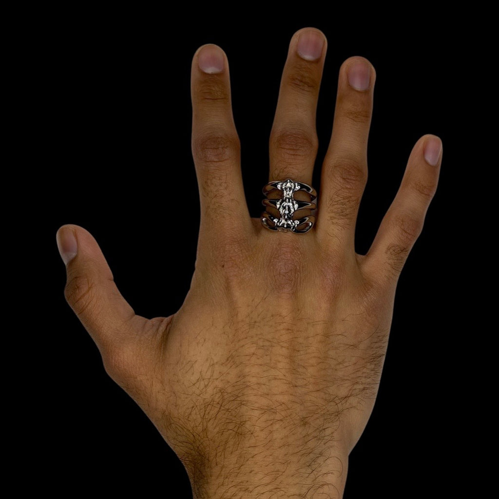 Ribcage Ring Rings Personal Fears Personal Fears Ribcage Ring | Bone Ring | Mens Silver Ring