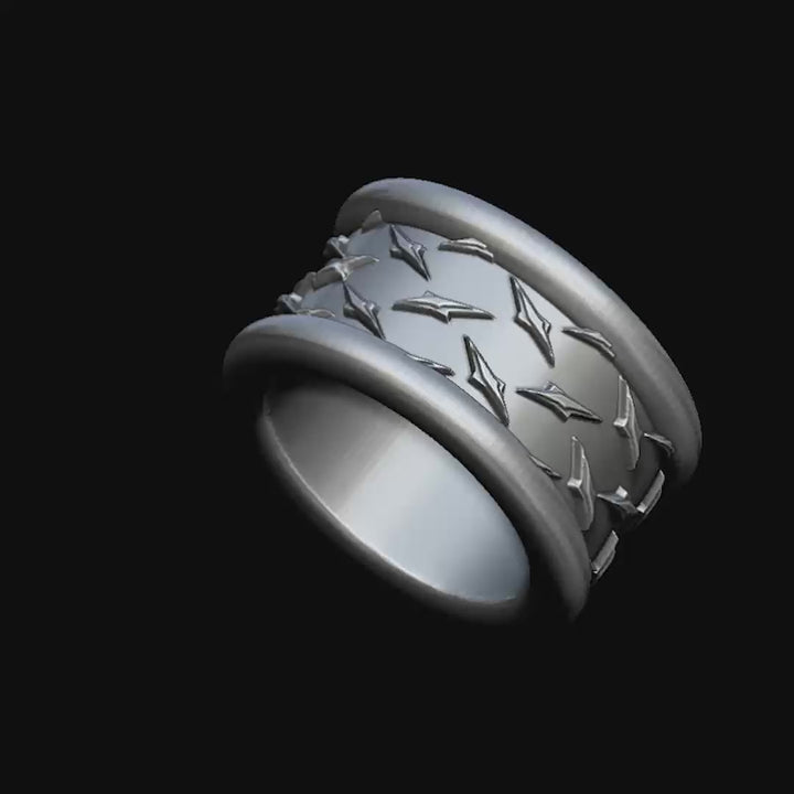 Diamond Plate Ring - Stainless Steel