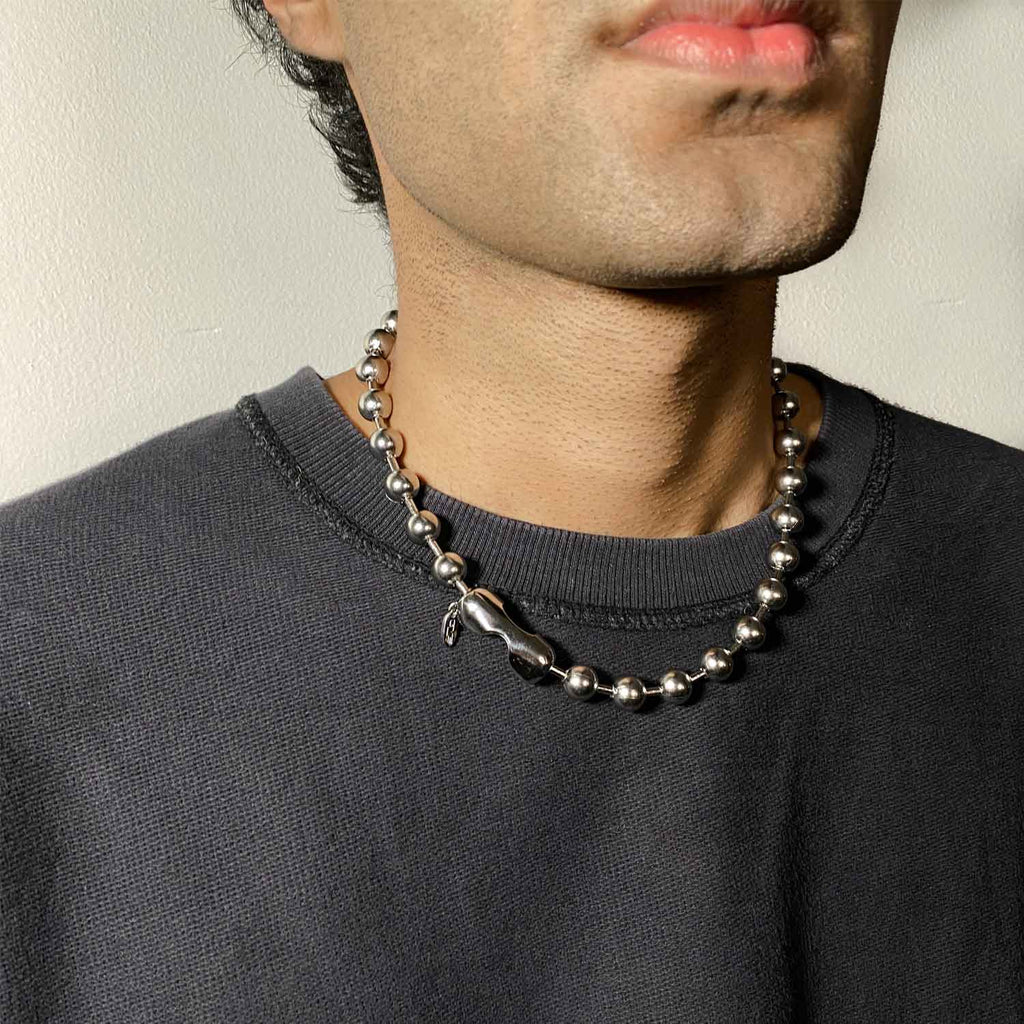 Big ol' Ball Chain 10mm Ball Necklace y2k Jewelry Silver 90s