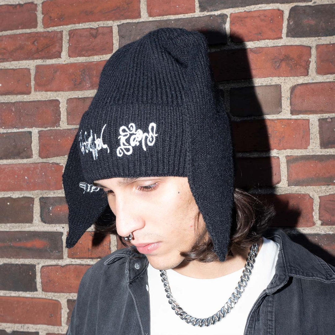 Bunny Ears Beanie - Black