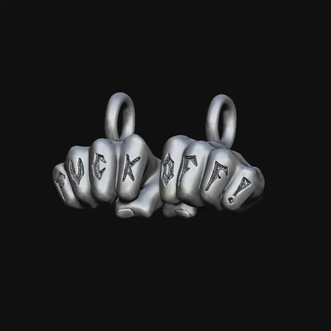Fuck Off Pendant - Stainless Steel