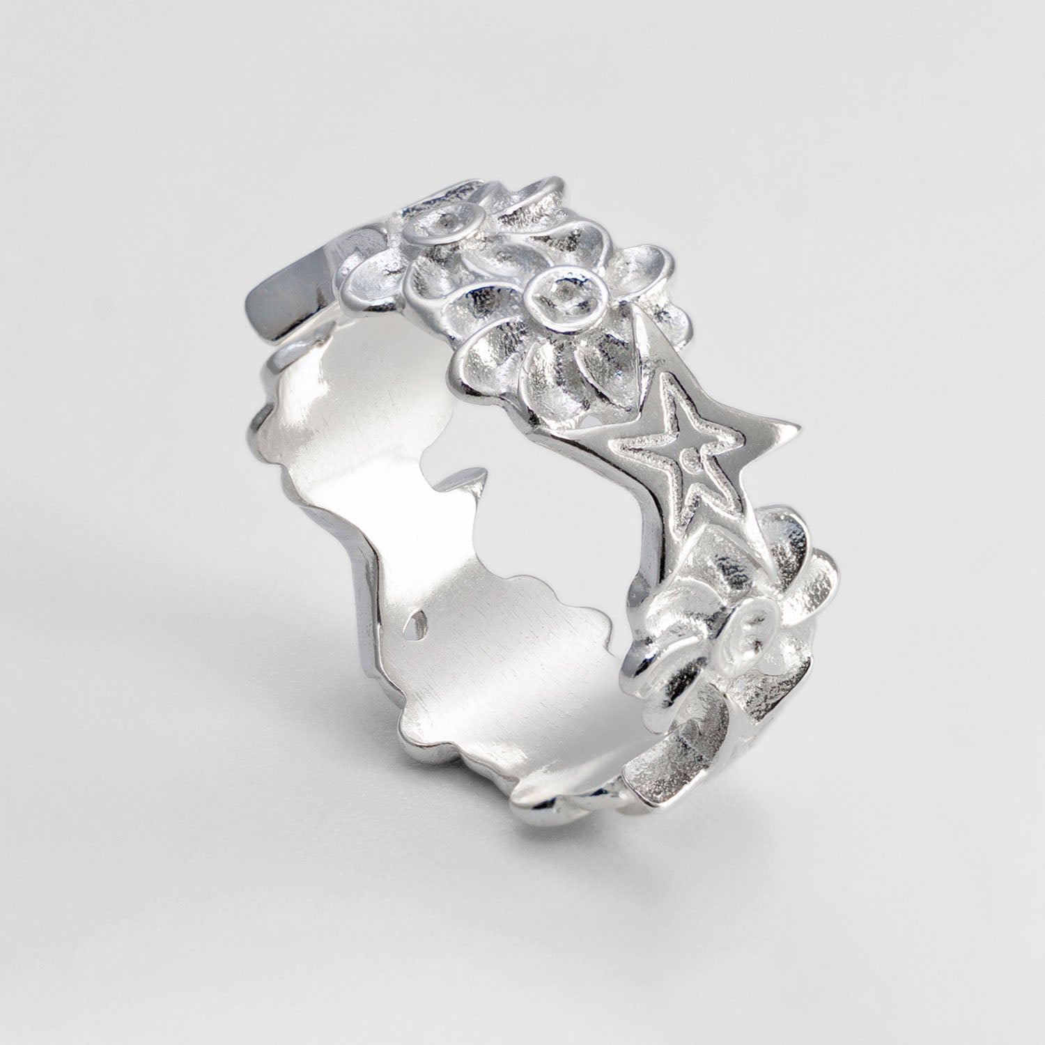 Daisy Chain Ring - Sterling Silver Rings FEARS 925 Personal Fears Daisy Chain Ring | Sterling Silver | Unisex Rings Silver