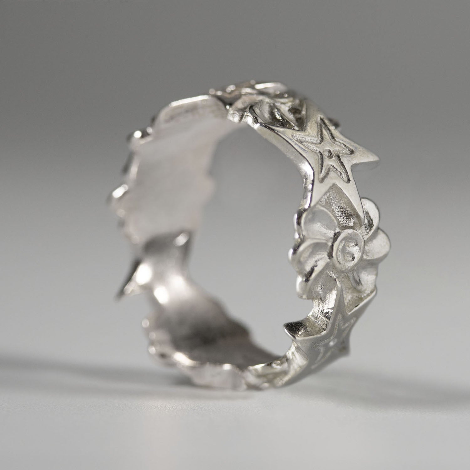 Daisy Chain Ring - Sterling Silver Rings FEARS 925 Personal Fears Daisy Chain Ring | Sterling Silver | Unisex Rings Silver