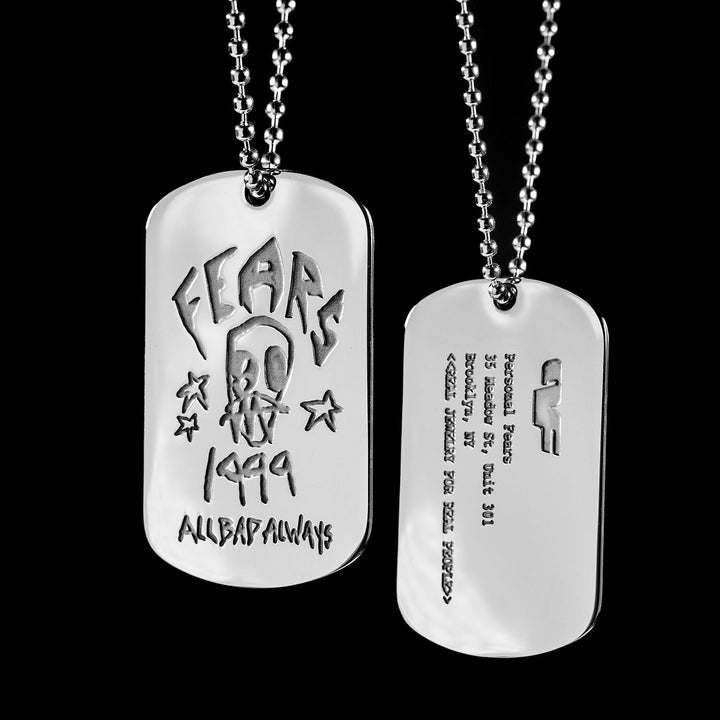 Both Sides of the Personal Fears Dog Tag V