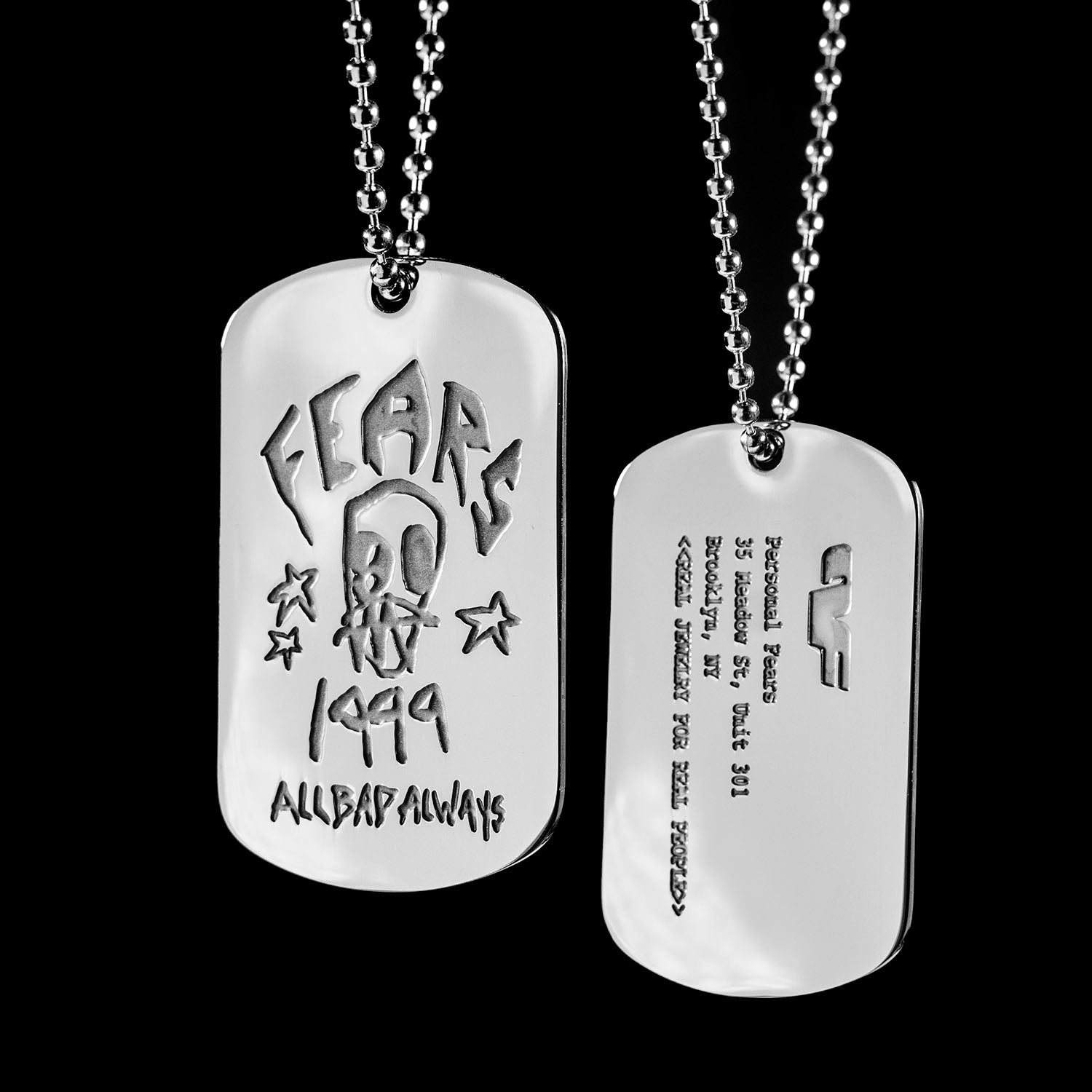 Dog Tag V Necklaces Personal Fears Personal Fears Dog Tag V | 90s Necklace | Men's Dog Tag Necklace
