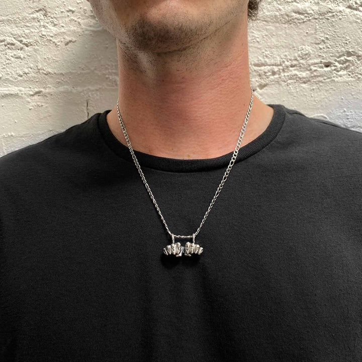 Personal Fears "Fuck Off" Pendant Stainless Steel Jewelry on Neck