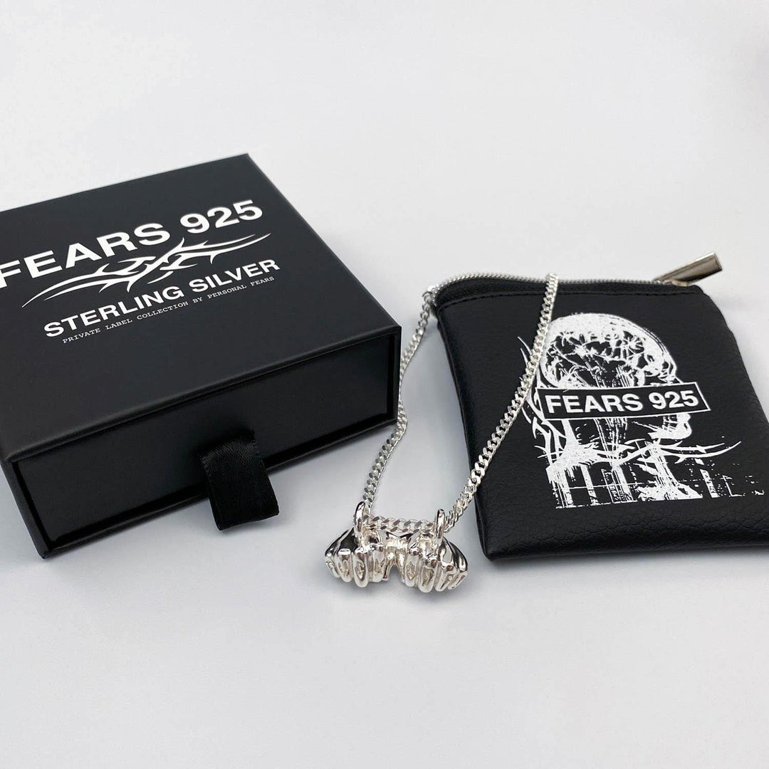 Fuck Off Pendant - Sterling Silver Necklaces FEARS 925 Personal Fears Fuck Off Pendant | Mens Luxury Necklace | Tattoo Jewelry