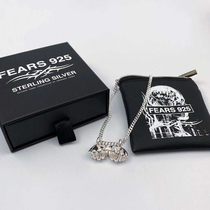 Fuck Off Pendant - Sterling Silver Necklaces FEARS 925 Personal Fears Fuck Off Pendant | Mens Luxury Necklace | Tattoo Jewelry