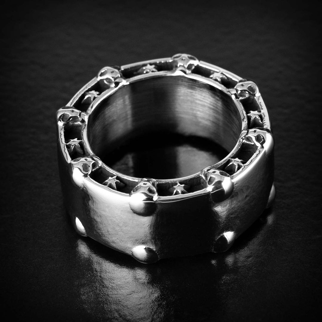 The Personal Fears Stainless Steel Head Honcho Ring Detailed View