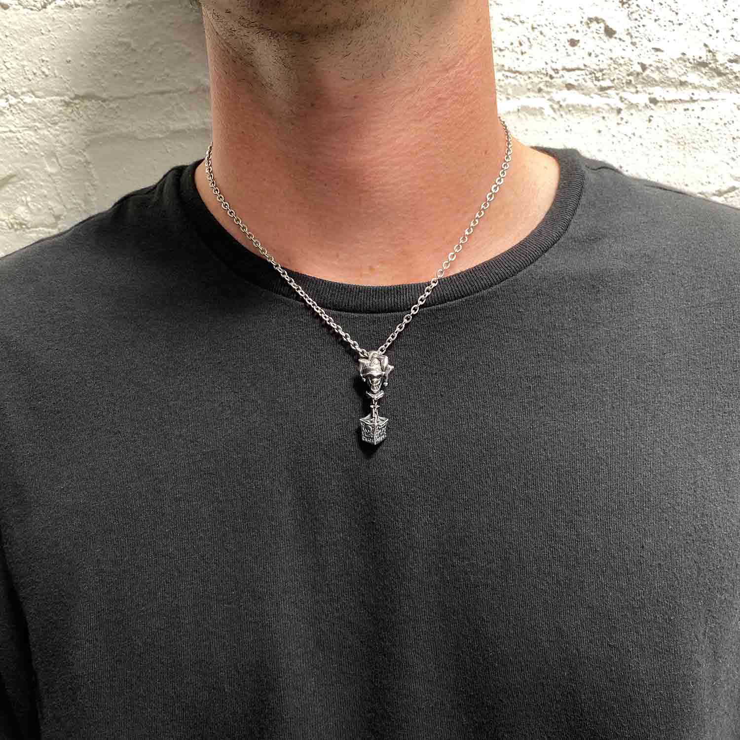 Personal Fears Jack In The Box Pendant on Neck Stainless Steel Jewelry
