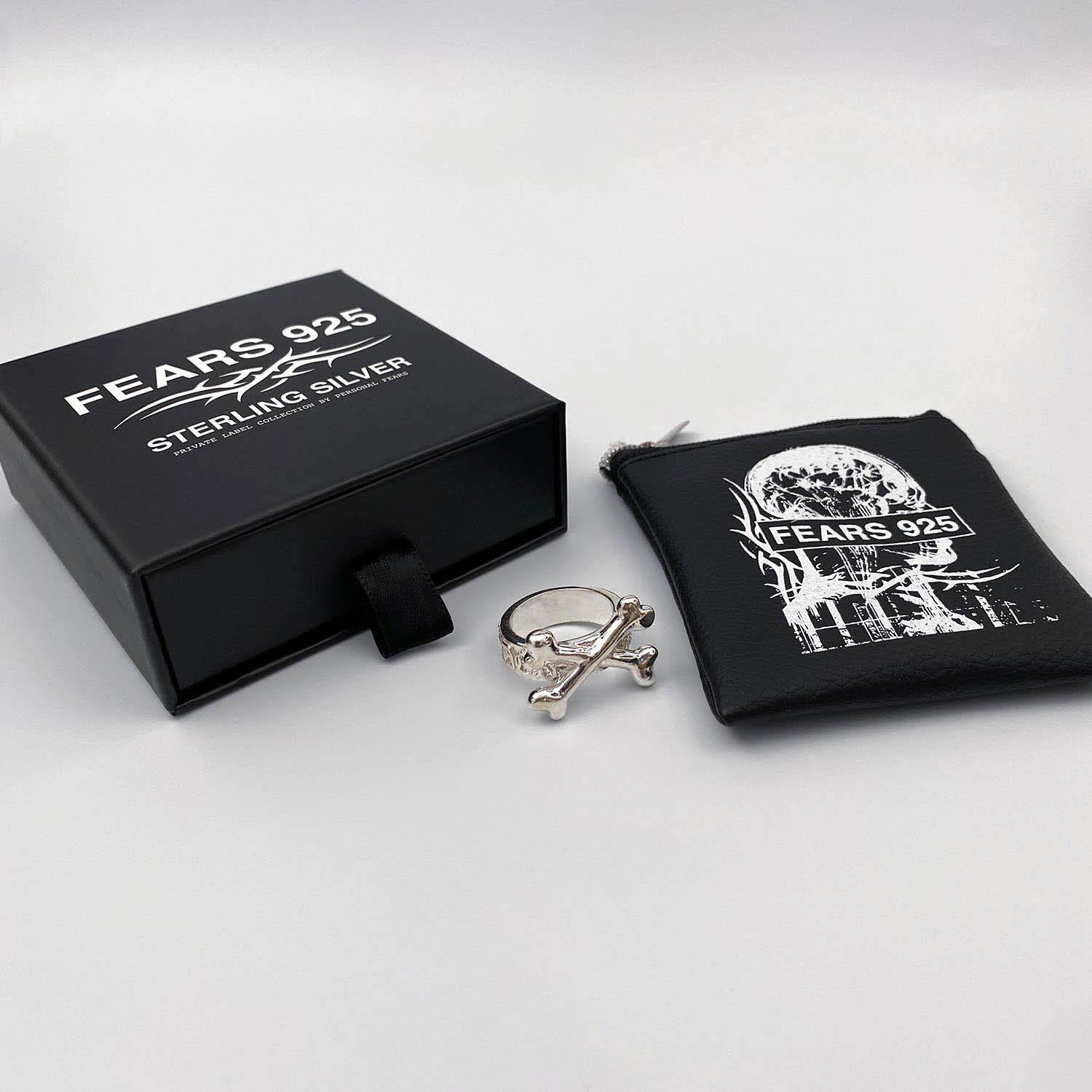 Personal Fears Never Surrender Ring Black Box Sterling Silver Jewelry