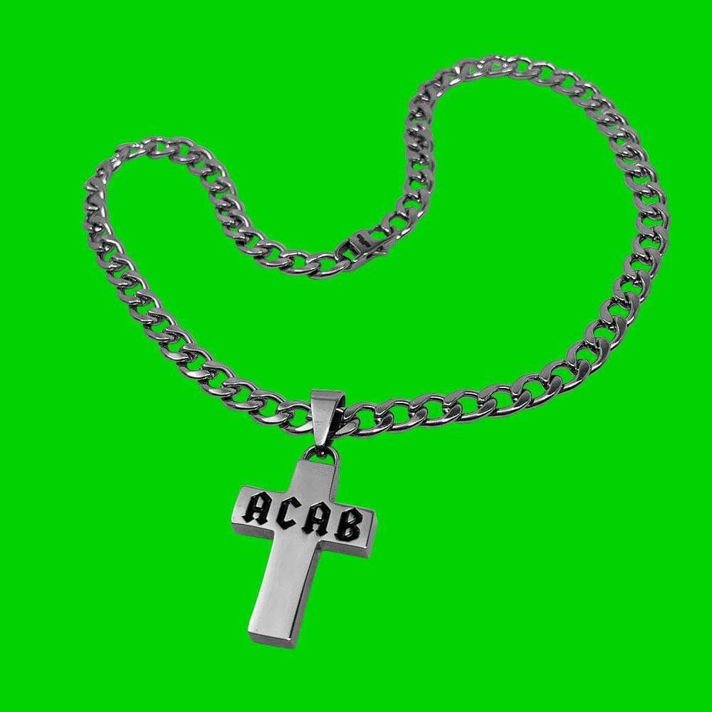 Personal Fears chain ACAB Cross Chain Necklace Stainless Steel Jewelry