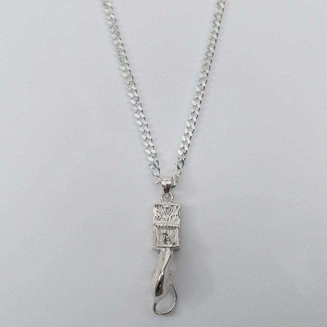 Mouse stuck in mousetrap necklace silver color - Rat Trap Pendant - FEARS 925 by Personal Fears