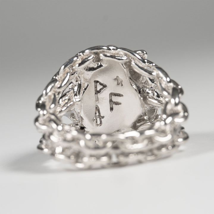 Personal Fears Rose in Chains Ring Details Sterling Silver Jewelry