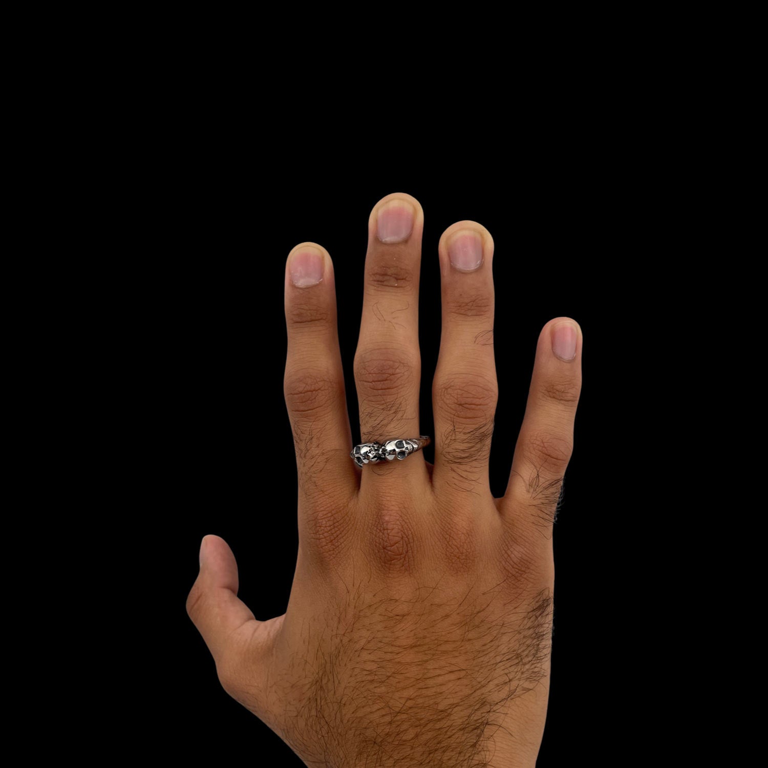 Shared Thoughts Ring - Stainless Steel Rings Personal Fears Personal Fears Shared Thoughts Ring | Skull and Brains Ring | Goth Jewelry 