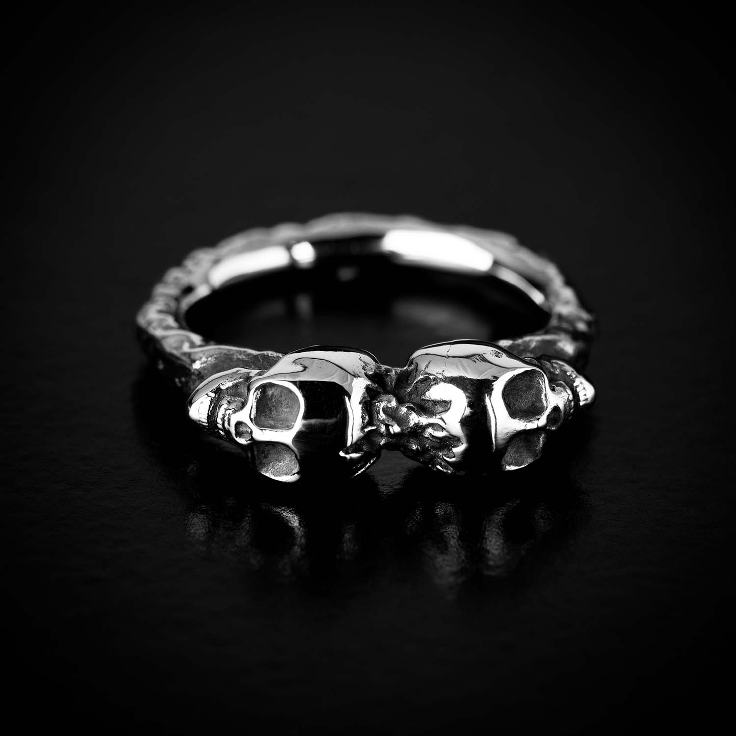 Shared Thoughts Ring - Stainless Steel Rings Personal Fears Personal Fears Shared Thoughts Ring | Skull and Brains Ring | Goth Jewelry 