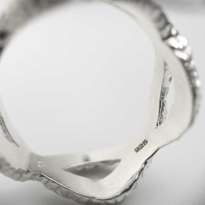 925 sterling silver mark inside Snake Pit ring, produced by FEARS 925